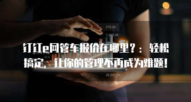 钉钉e网管车报价在哪里?:轻松搞定,让你的管理不再成为难题!