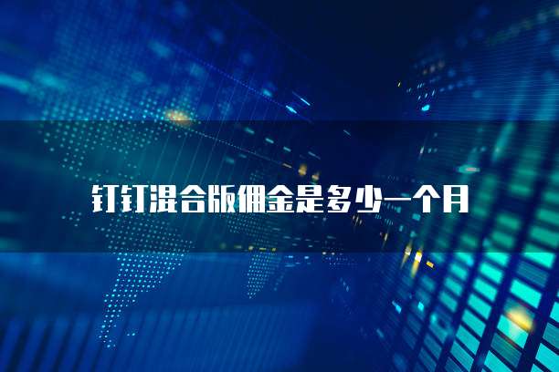 钉钉混合版佣金是多少一个月