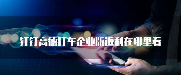 钉钉高德打车企业版返利在哪里看