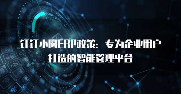 钉钉小圈ERP政策:专为企业用户打造的智能管理平台