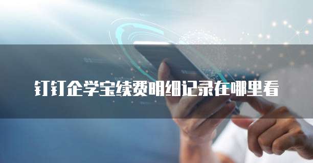 钉钉企学宝续费明细记录在哪里看