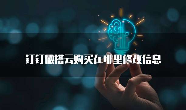 钉钉微搭云购买在哪里修改信息