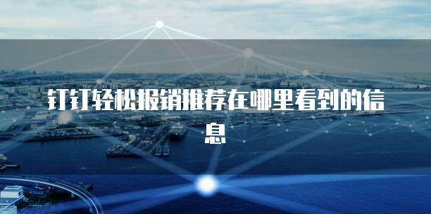 钉钉轻松报销推荐在哪里看到的信息