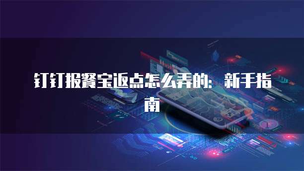 钉钉报餐宝返点怎么弄的:新手指南