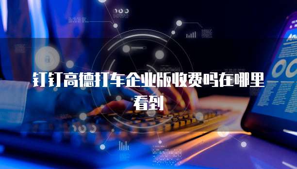 钉钉高德打车企业版收费吗在哪里看到