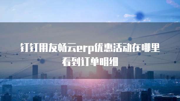 钉钉用友畅云erp优惠活动在哪里看到订单明细