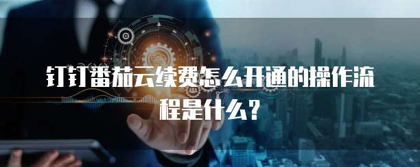 钉钉番茄云续费怎么开通的操作流程是什么？