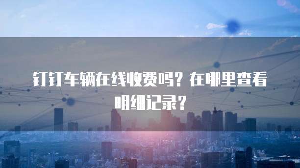 钉钉车辆在线收费吗?在哪里查看明细记录?