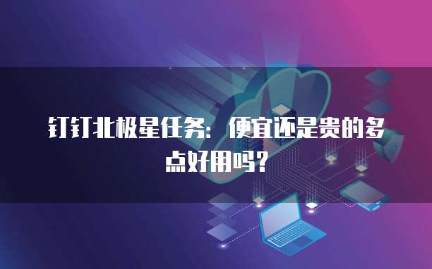 钉钉北极星任务:便宜还是贵的多点好用吗?