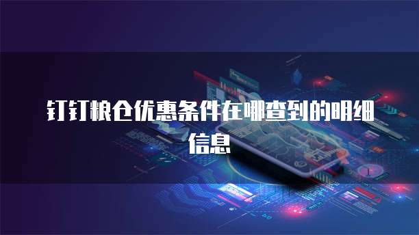 钉钉粮仓优惠条件在哪查到的明细信息