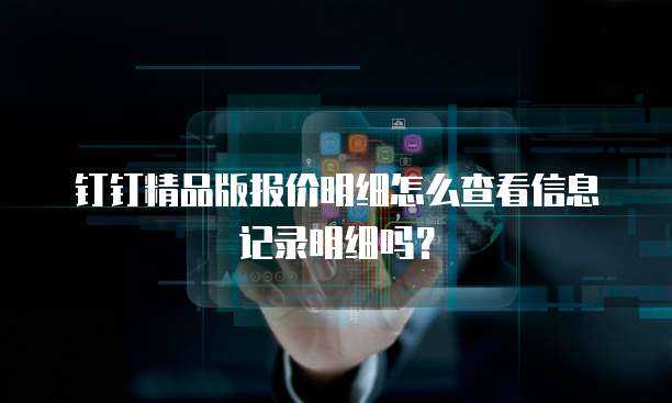 钉钉精品版报价明细怎么查看信息记录明细吗?