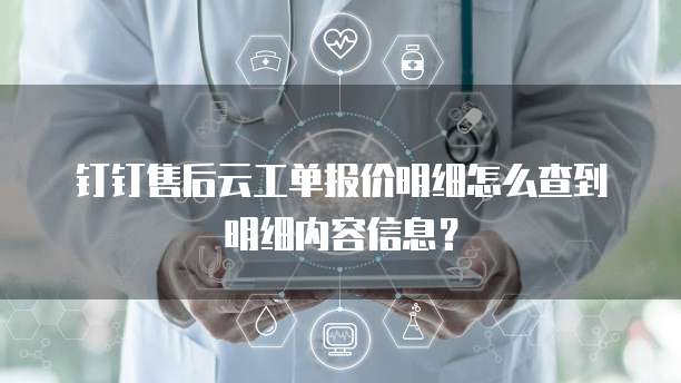 钉钉售后云工单报价明细怎么查到明细内容信息?