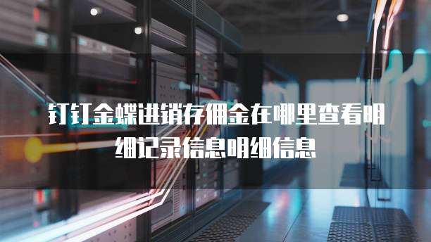 钉钉金蝶进销存佣金在哪里查看明细记录信息明细信息