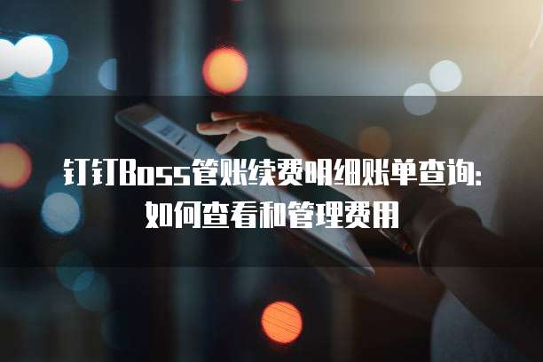 钉钉Boss管账续费明细账单查询:如何查看和管理费用