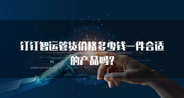 钉钉智运管货价格多少钱一件合适的产品吗?