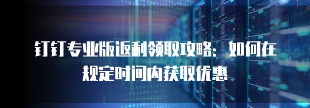钉钉专业版返利领取攻略:如何在规定时间内获取优惠