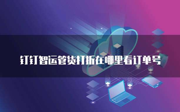 钉钉智运管货打折在哪里看订单号