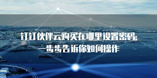 钉钉伙伴云购买在哪里设置密码:一步步告诉你如何操作