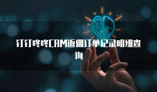 钉钉咚咚CRM返佣订单记录明细查询