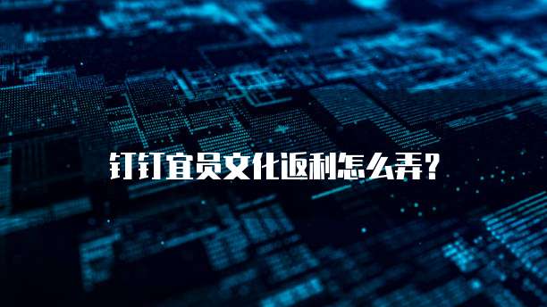 钉钉宜员文化返利怎么弄?