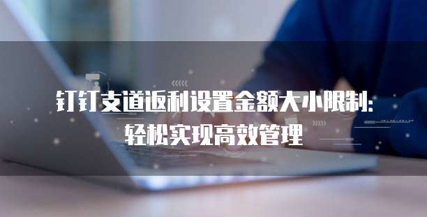 钉钉支道返利设置金额大小限制:轻松实现高效管理