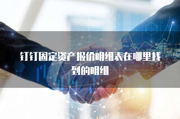钉钉固定资产报价明细表在哪里找到的明细