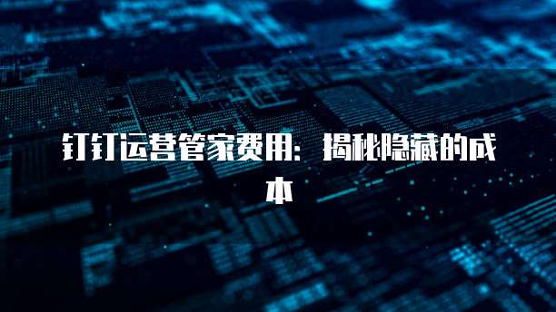 钉钉运营管家费用:揭秘隐藏的成本