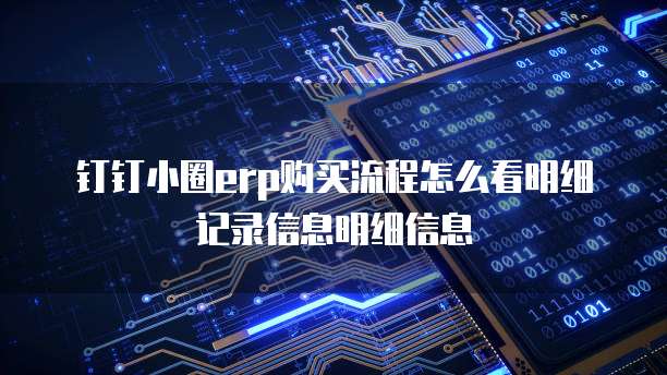 钉钉小圈erp购买流程怎么看明细记录信息明细信息