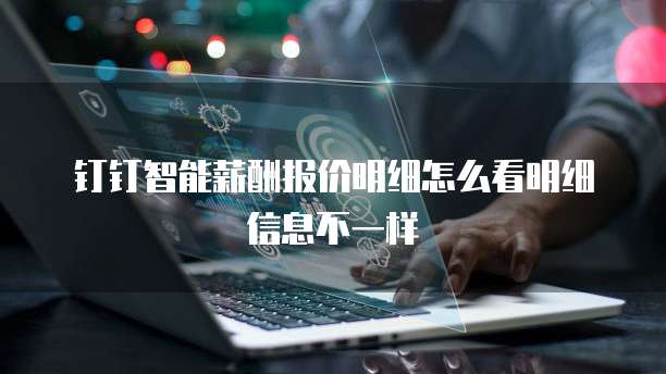 钉钉智能薪酬报价明细怎么看明细信息不一样