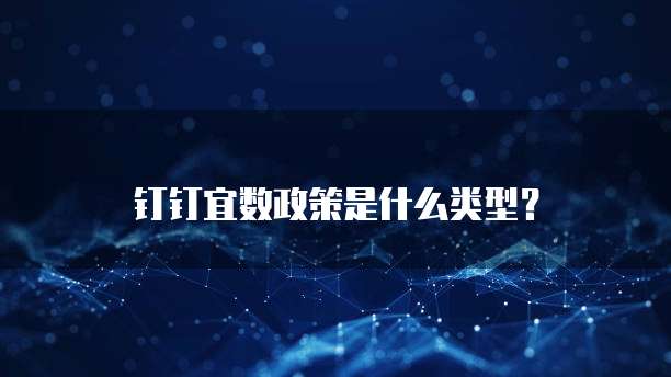 钉钉宜数政策是什么类型？
