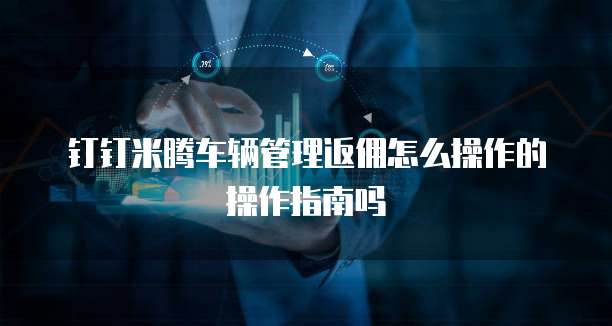 钉钉米腾车辆管理返佣怎么操作的操作指南吗