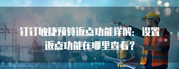 钉钉敏捷预算返点功能详解:设置返点功能在哪里查看?