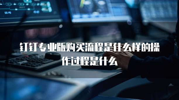 钉钉专业版购买流程是什么样的操作过程是什么