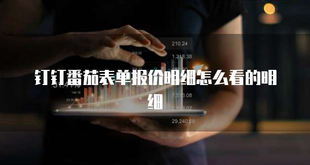 钉钉番茄表单报价明细怎么看的明细