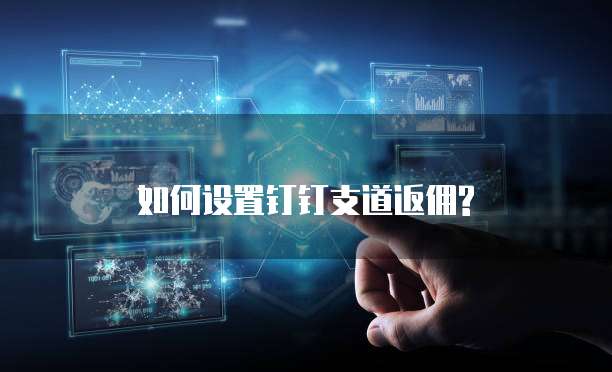 如何设置钉钉支道返佣?