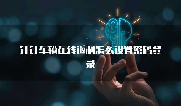 钉钉车辆在线返利怎么设置密码登录