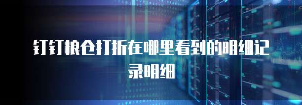 钉钉粮仓打折在哪里看到的明细记录明细