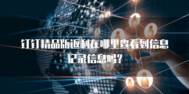 钉钉精品版返利在哪里查看到信息记录信息吗?