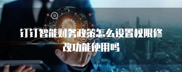钉钉智能财务政策怎么设置权限修改功能使用吗