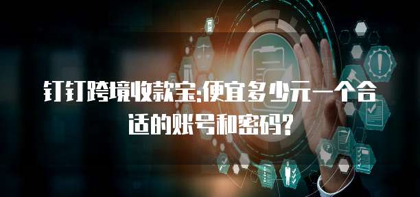 钉钉跨境收款宝:便宜多少元一个合适的账号和密码?