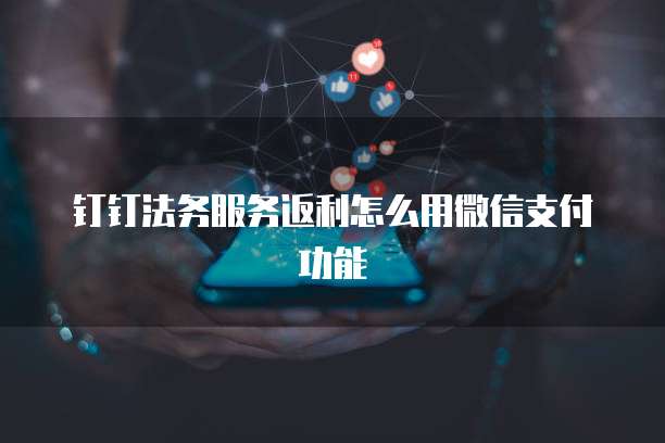 钉钉法务服务返利怎么用微信支付功能