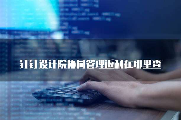 钉钉设计院协同管理返利在哪里查