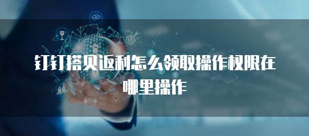 钉钉搭贝返利怎么领取操作权限在哪里操作