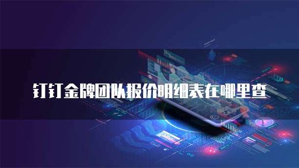 钉钉金牌团队报价明细表在哪里查