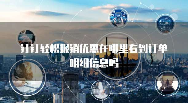 钉钉轻松报销优惠在哪里看到订单明细信息吗