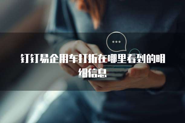 钉钉易企用车打折在哪里看到的明细信息