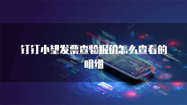 钉钉小望发票查验报价怎么查看的明细