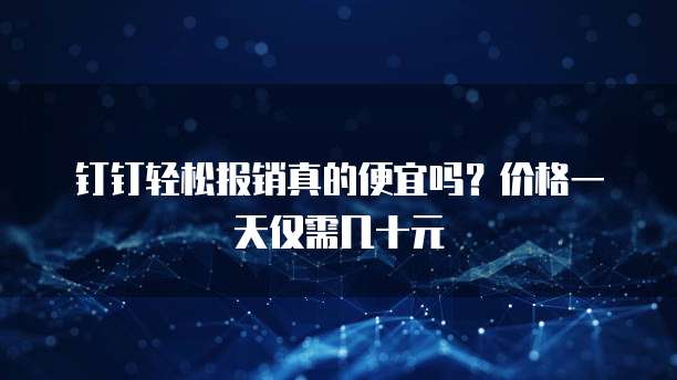 钉钉轻松报销真的便宜吗?价格一天仅需几十元