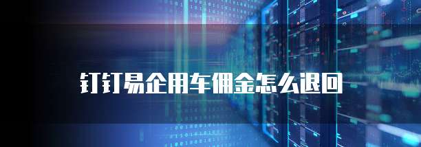 钉钉易企用车佣金怎么退回