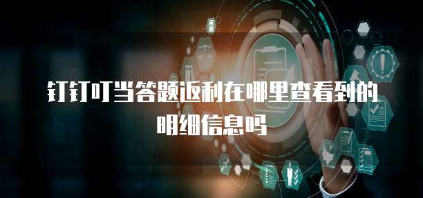 钉钉叮当答题返利在哪里查看到的明细信息吗